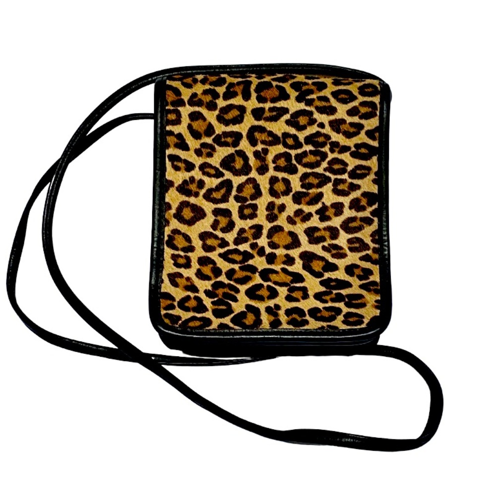 Zippi Leopard Print Leather Crossbody Bag